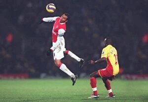 Watford v Arsenal Collection: Gilberto (Arsenal) Hameur Bouazza (Watford)