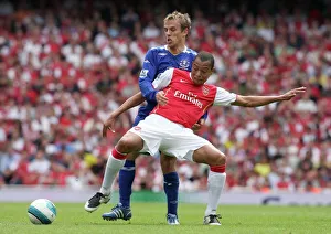 Arsenal v Everton 2007-08 Gallery: Gilberto (Arsenal) Phil Neville (Everton)