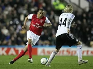 Derby County v Arsenal 2007-8 Collection: Gilberto (Arsenal) Robbie Savage (Derby)