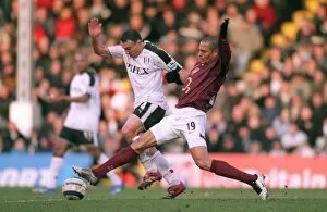 Images Dated 4th March 2006: Gilberto (Arsenal) Steed Malbranque (Fulham). Fulham 0: 4 Arsenal