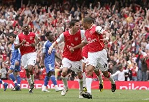 Images Dated 6th May 2007: Gilberto celebrates scoring Arsenals 1st goal with Cesc Fabregas