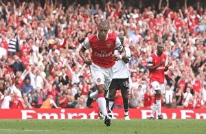 Arsenal v Fulham 2006-07 Collection: Gilberto scoring the 3rd Arsenal goal