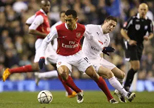 Tottenham V Arsenal Carling Cup Prints: Gilberto vs. Robbie Keane: Unforgettable Rivalry in the Intense Arsenal vs