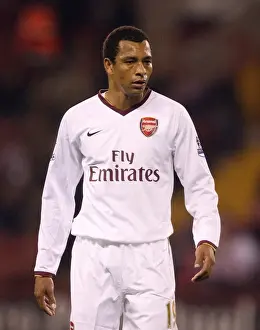 Sheffield United V Arsenal 2007-08 Prints: Gilberto's Triumph: Arsenal Crushes Sheffield United 3-0 in Carling Cup
