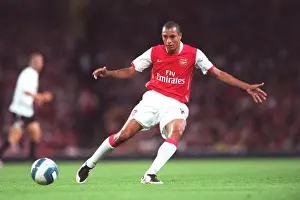 Arsenal V Sparta Prague 2007-08 Prints: Gilberto's Triumph: Arsenal's 3-0 Crushing Victory Over Sparta Prague in the Champions League