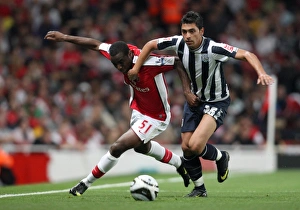 Arsenal V West Bromwich Albion - Carling Cup 2009-10 Prints: Gilles Sunu (Arsenal) Gonzalo Jara (WBA)