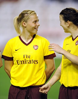 Images Dated 4th November 2010: Gilly Flaherty and Niamh Fahey (Arsenal). Rayo Vallecano 2: 0 Arsenal Ladies