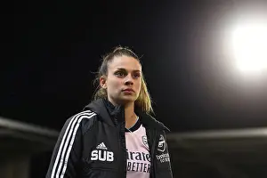 Gio Queiroz of Arsenal Reacts After Manchester United vs Arsenal Women's Super League Match, 2022-23