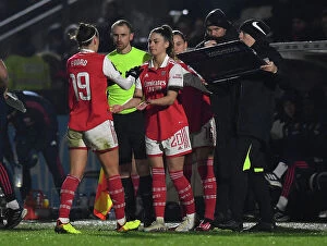 Arsenal Women v Liverpool Women 2022-23 Collection: Gio Queiroz Substitution: Arsenal Women's FA WSL Clash Against Liverpool Women
