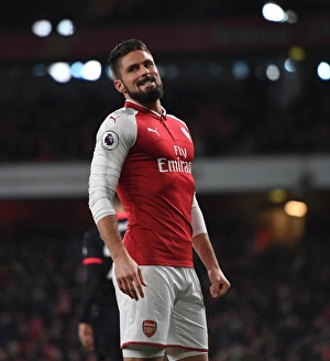 Arsenal V Huddersfield Town 2017-18 Prints: Giroud in Action: Arsenal vs. Huddersfield Town, Premier League 2017-18