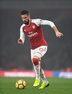 Arsenal V Manchester United 2017-18 Prints: Giroud in Action: Arsenal vs Manchester United, Premier League 2017-18