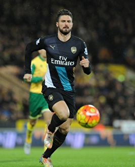 Norwich City V Arsenal 2015-16 Prints: Giroud in Action: Arsenal vs. Norwich City, Premier League 2015-16