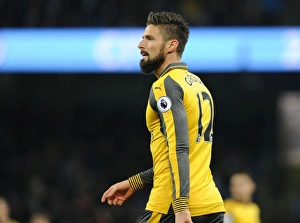 Manchester City V Arsenal 2016-17 Prints: Giroud Faces Manchester City: Arsenal vs. Manchester City, Premier League 2016-17