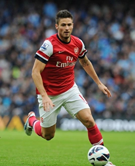 Manchester City V Arsenal 2012:13 Prints: Giroud Faces Manchester City: Arsenal vs. Manchester City, Premier League 2012-13
