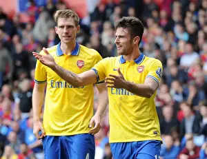 Crystal Palace V Arsenal 2013-14 Prints: Giroud and Mertesacker Celebrate Arsenal's Victory: Crystal Palace vs Arsenal