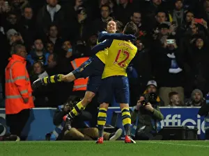 Queens Park Rangers V Arsenal 2014-15 Prints: Giroud and Rosicky Celebrate Arsenal's First Goal Against Queens Park Rangers (2014-15)