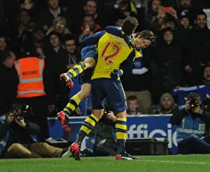 Queens Park Rangers V Arsenal 2014-15 Prints: Giroud and Rosicky: Celebrating Arsenal's First Goal Against Queens Park Rangers (2015)