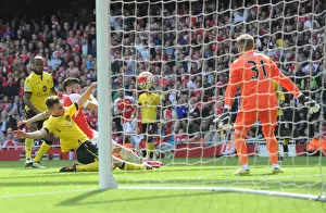 Arsenal V Aston Villa 2015-16 Prints: Giroud Scores Arsenal's Second Goal Against Aston Villa in 2015-16 Premier League