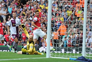 Arsenal V Aston Villa 2013-14 Prints: Giroud Scores the Opener: Arsenal vs. Aston Villa, 2013-14 Premier League