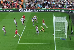 Arsenal V Aston Villa 2013-14 Prints: Giroud Scores the Winner: Arsenal Triumphs over Aston Villa (2013-14)