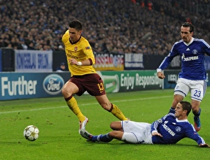 Schalke 04 V Arsenal 2012-13 Prints: Giroud vs. Afellay: Schalke 04 vs. Arsenal FC - UEFA Champions League Showdown (2012-13)
