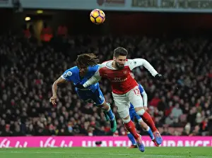 Arsenal V AFC Bournemouth 2016/17 Prints: Giroud vs Ake: A Football Battle at the Emirates - Arsenal vs AFC Bournemouth