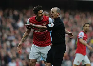 Arsenal V Manchester City 2013/14 Prints: Giroud vs. Dean: Controversial Referee Decision at Arsenal vs