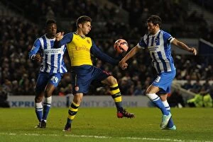 Images Dated 25th January 2015: Giroud vs Greer & Ince: Intense Battle in FA Cup: Brighton vs Arsenal
