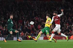 Images Dated 24th October 2017: Giroud vs. Klose: A Carabao Cup Battle at the Emirates - Arsenal vs. Norwich (2017-18)