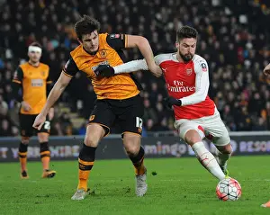 15/16 Hull City V Arsenal FA Cup Prints: Giroud vs Maguire: FA Cup Fifth Round Replay Showdown