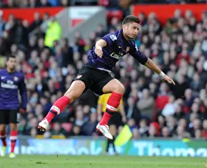 Manchester United V Arsenal 2012-13 Prints: Giroud vs Manchester United: A Premier League Battle (2012-13)