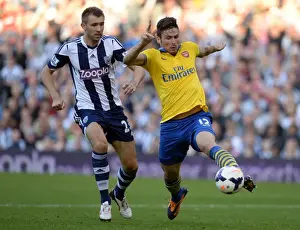 West Bromwich Albion V Arsenal 2013-14 Prints: Giroud vs McAuley: A Battle at The Hawthorns - West Bromwich Albion vs Arsenal (2013-14)
