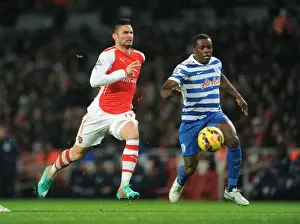Arsenal V Queens Park Rangers 2014-15 Prints: Giroud vs. Onuoha: Intense Battle at the Emirates - Arsenal v Queens Park Rangers
