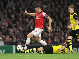 Arsenal V Borussia Dortmund 2013-14 Prints: Giroud vs. Sahin: Clash of the Champions - Arsenal vs. Borussia Dortmund (2013)