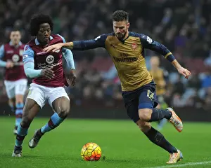 Aston Villa V Arsenal 2015-16 Prints: Giroud vs Sanchez: A Battle at the Heart of Aston Villa vs Arsenal (December 2015) Premier League Clash