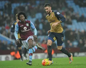 Aston Villa V Arsenal 2015-16 Prints: Giroud vs Sanchez: A Battle of Stars in the Premier League - Aston Villa vs Arsenal