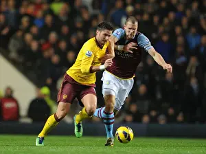 Aston Villa V Arsenal 2012-13 Prints: Giroud vs Vlaar: Battle at Villa Park - Arsenal vs Aston Villa, Premier League 2012-13