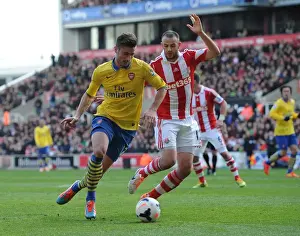 Stoke City V Arsenal 2013-14 Prints: Giroud vs. Wilson: Intense Battle at Britannia Stadium - Stoke City vs