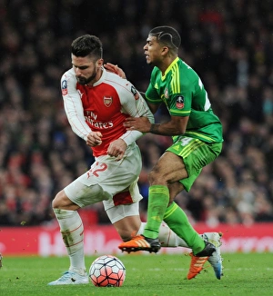 Arsenal V Sunderland FA Cup 2015-16 Prints: Giroud vs Yedlin: A FA Cup Battle at The Emirates