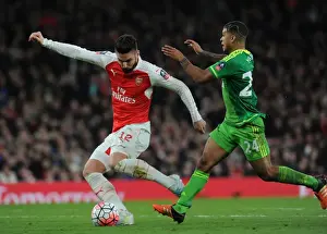 Arsenal V Sunderland FA Cup 2015-16 Prints: Giroud vs Yedlin: A FA Cup Battle at The Emirates (Arsenal vs Sunderland 2015-16)
