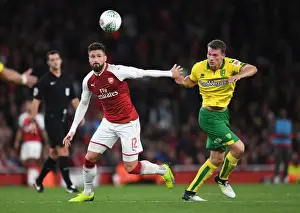 Arsenal V Norwich - Carabo Cup 4th Round 2017-18 Prints: Giroud vs. Zimmermann: A Carabao Cup Showdown - Arsenal vs. Norwich
