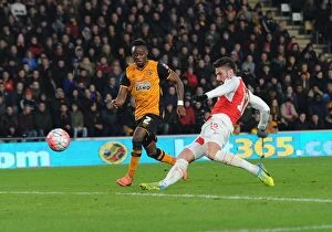 Images Dated 8th March 2016: Giroud's Brace: Arsenal Triumphs over Hull City - Odubajo Witnesses the Defeat