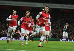 Arsenal V Southampton 2013-14 Prints: Giroud's Brace: Arsenal's Triumph Over Southampton in the 2013-14 Premier League