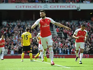Arsenal V Aston Villa 2015-16 Prints: Giroud's Dramatic Late Goal: Arsenal Secures Victory Against Aston Villa (2015-16)