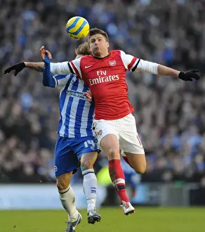 Brighton And Hove Albion V Arsenal FA Cup 2012-13 Prints: Giroud's FA Cup Triumph: Outmaneuvering Calderon of Brighton