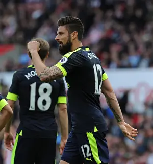 Stoke City V Arsenal 2016-17 Prints: Giroud's Game-Winning Goal: Arsenal's Triumph at Stoke City (2016-17)