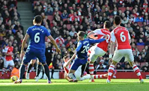 Arsenal Everton 2014-15 Prints: Giroud's Intense Goal: Arsenal vs. Everton, Premier League 2015