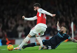 Arsenal V Manchester City 2015-16 Prints: Giroud's Pressure-Cooker Goal: Arsenal's Victory Against Manchester City
