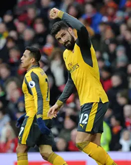Manchester United V Arsenal 2016-17 Prints: Giroud's Thriller: Arsenal's Dramatic Comeback Win Against Manchester United in the Premier League 2016-17