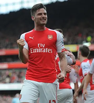 Arsenal V West Ham United 2014/15 Prints: Giroud's Thrilling Goal: Arsenal's Premier League Triumph over West Ham United (2014/15)
